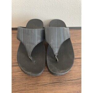 FitFlop Gray Blue Flip Flop Cushioned Orthopedic Sandals Women's Size 7